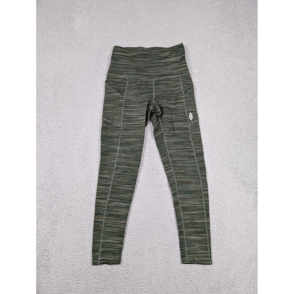 FP Movement Leggings Womens XS Green High Rise Side Pockets‎ 7/8 Yoga Athletic